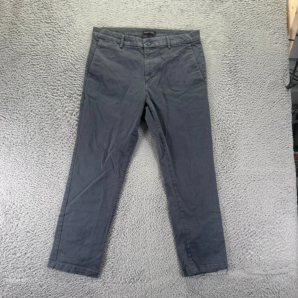 Banana Republic Pant Mens 36x30 Gray Cotton Chino Straight Preppy Career Stretch
